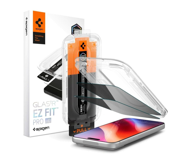 Spigen Glass tR EZ Fit Pro HD (Privacy) 2 Pack do iPhone 18 Pro (tr - 1586497 - zdjęcie